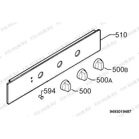 Взрыв-схема плиты (духовки) Electrolux EOB1712W - Схема узла Command panel 037